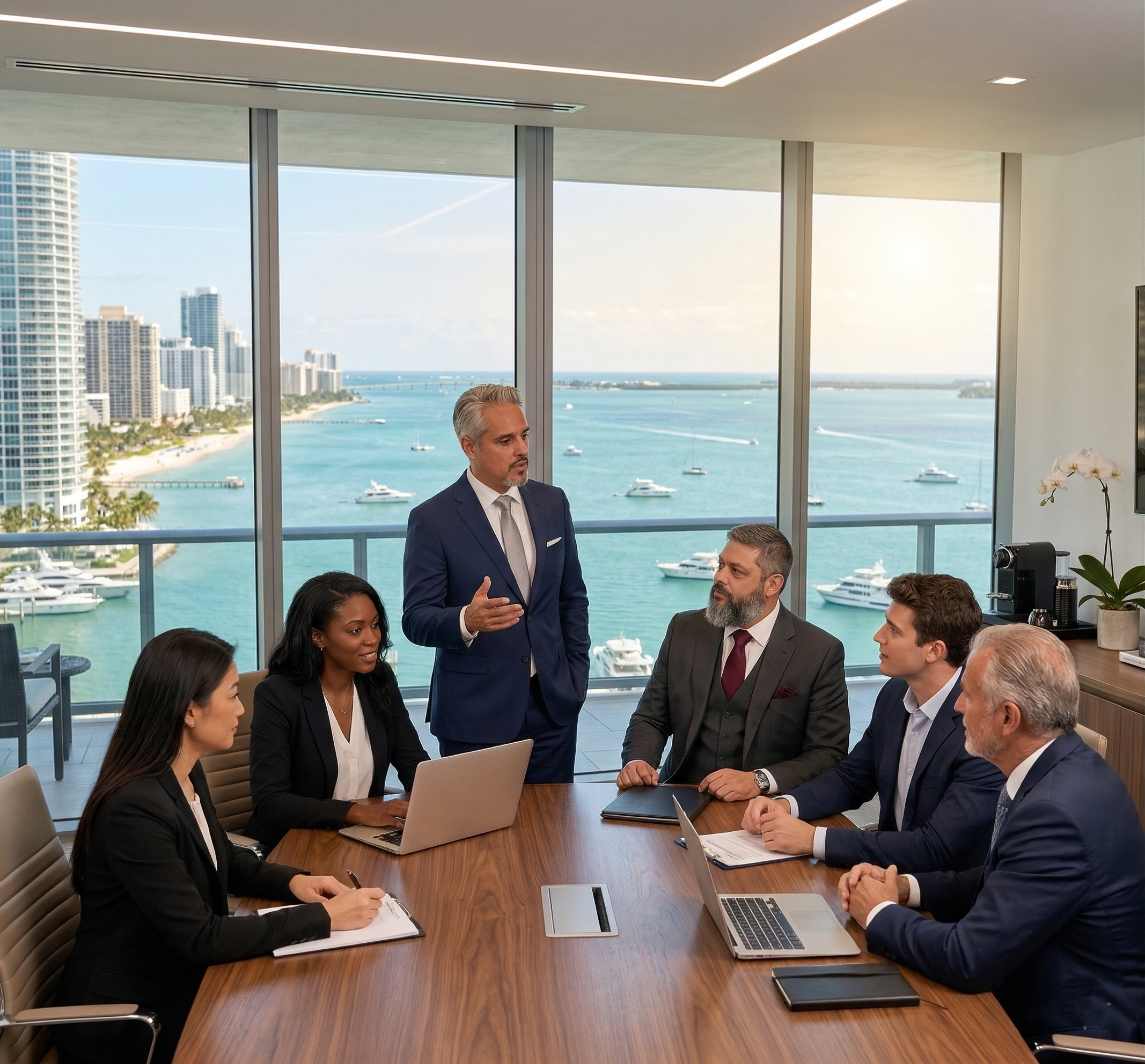 Executive meeting in Miami office